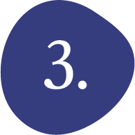 a blue circle with white text
